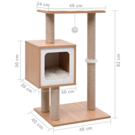 Arbre À Chat Avec Tapis À Gratter En Sisal 82 Cm