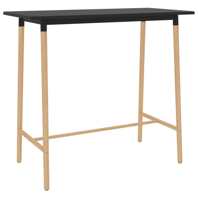 Table De Bar 120X60X105 Cm Mdf Et Bois De Hêtre Massif