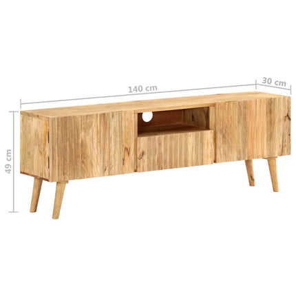 Meuble Tv 140X30X49 Cm Bois De Manguier Massif