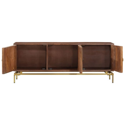 Meuble Tv 120X30X46 Cm Bois Massif De Manguier