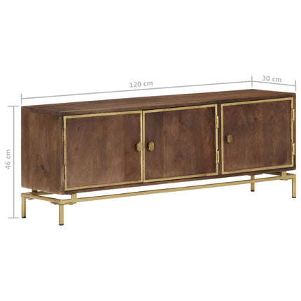 Meuble Tv 120X30X46 Cm Bois Massif De Manguier