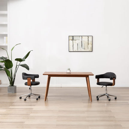 Chaise Pivotante À Manger Noir Bois Courbé Et Similicuir