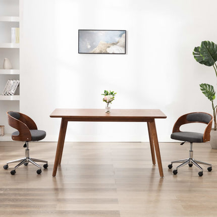 Chaise Pivotante À Manger Noir Bois Courbé Et Similicuir