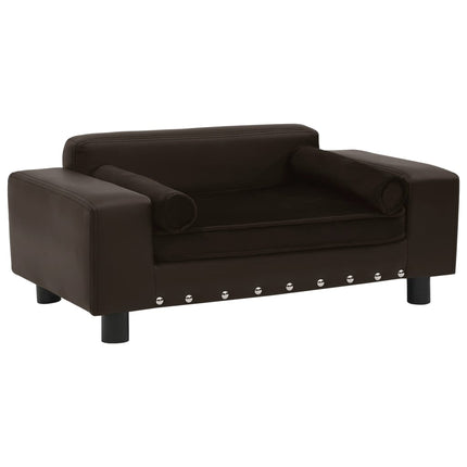 Canapé Pour Chien 81X43X31 Cm Peluche Et Similicuir