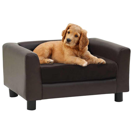 Canapé Pour Chien 60X43X30 Cm Peluche Et Similicuir