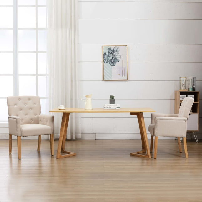 Chaise De Salle À Manger Avec Accoudoirs Tissu