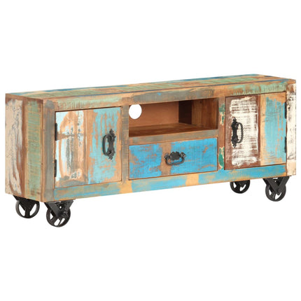 Meuble Tv Bois De Manguier Brut 110X30X 50 Cm