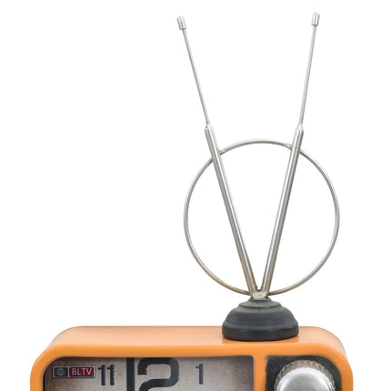 Horloge De Table Orange Et Noir 25X11X48 Cm Fer Et Mdf