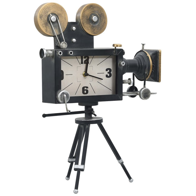 Horloge De Table Noir 34X18X47 Cm Fer Et Mdf