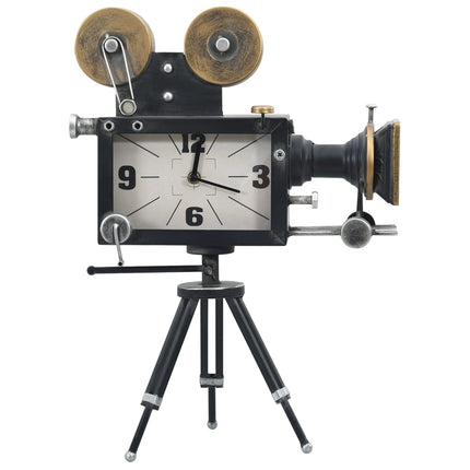 Horloge De Table Noir 34X18X47 Cm Fer Et Mdf