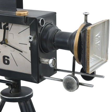 Horloge De Table Noir 34X18X47 Cm Fer Et Mdf