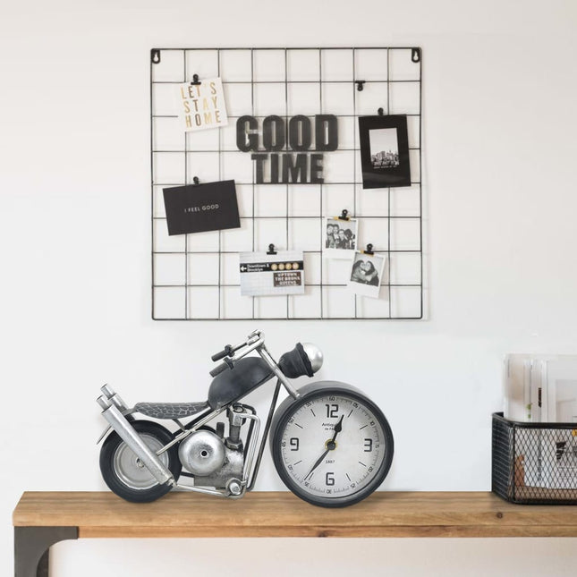 Horloge De Table Anthracite 32X10,5X18 Cm Fer Et Mdf
