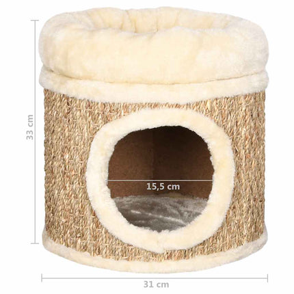 Maison Pour Chat Avec Coussin De Luxe 33 Cm Herbiers Marins
