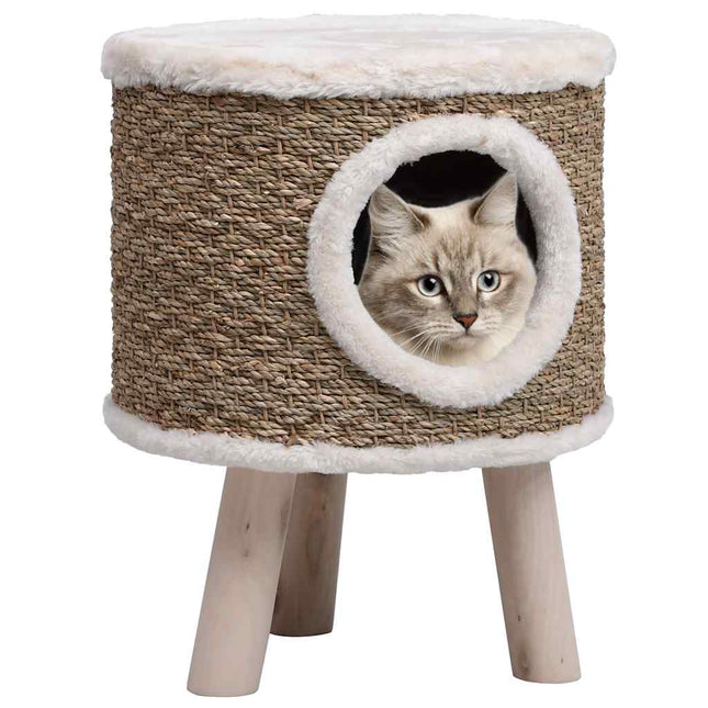 Maison Pour Chat Avec Pieds En Bois 41 Cm Herbiers Marins