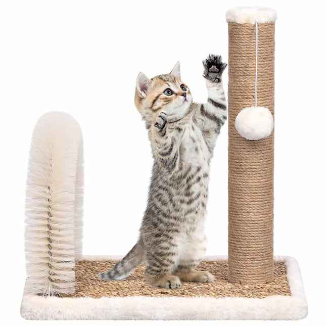 Arbre À Chat Avec Brosse De Toilettage En Arche Et Grattoir