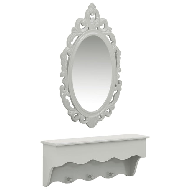 Étagère Murale Pour Clés Et Bijoux Avec Miroir Et Crochets