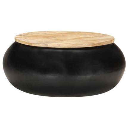 Table Basse Forme De Bol Avec Base En Acier Bois Recyclé