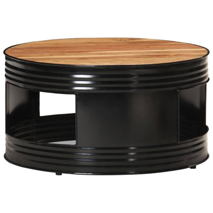Table Basse Forme De Bol Avec Base En Acier Bois Recyclé