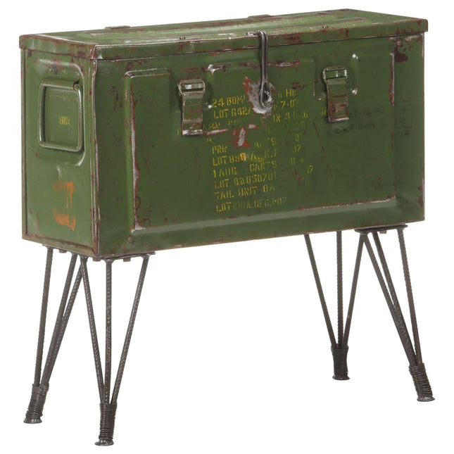 Coffre De Rangement Style Militaire 68X24X66 Cm Fer
