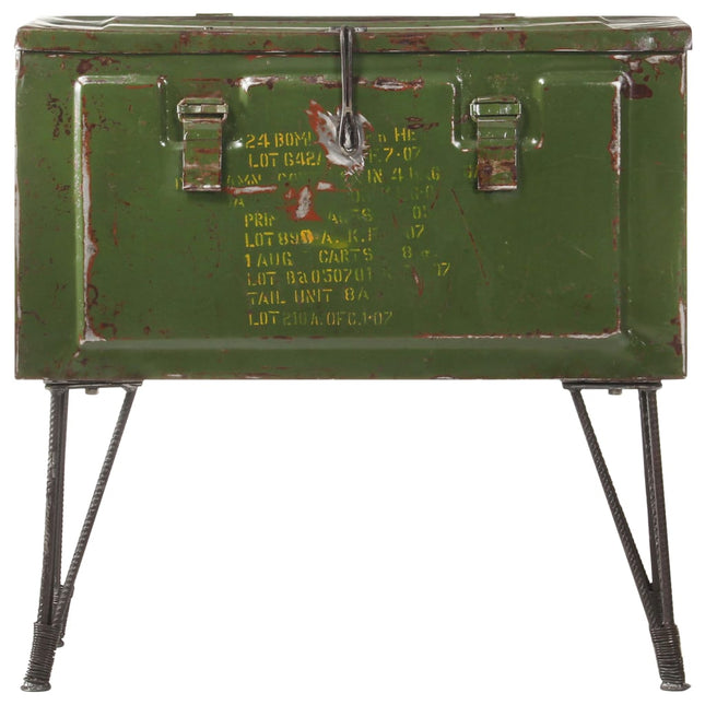 Coffre De Rangement Style Militaire 68X24X66 Cm Fer