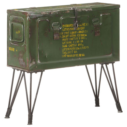 Coffre De Rangement Style Militaire 68X24X66 Cm Fer