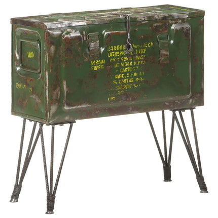 Coffre De Rangement Style Militaire 68X24X66 Cm Fer