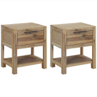 Table De Chevet Avec Tiroir 40X30X48 Cm Bois D'acacia Solide