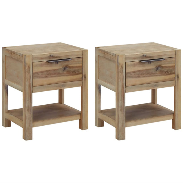 Table De Chevet Avec Tiroir 40X30X48 Cm Bois D'acacia Solide