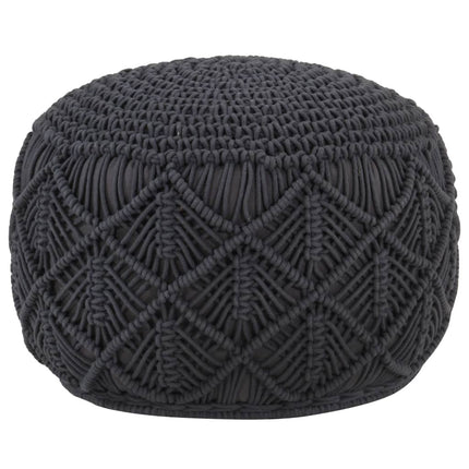 Pouf Fait À La Main En Macramé 45 X 30 Cm Coton