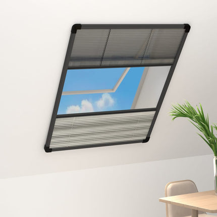 Moustiquaire Plissée Pour Fenêtre 160 X 110 Cm Avec Store Occultant