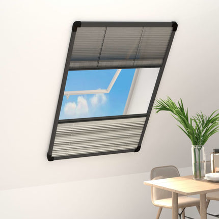 Moustiquaire Plissée Pour Fenêtre 160 X 110 Cm Avec Store Occultant