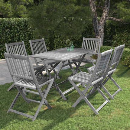 Ensemble À Manger De Jardin 5 Pcs Bois D'acacia Massif Gris