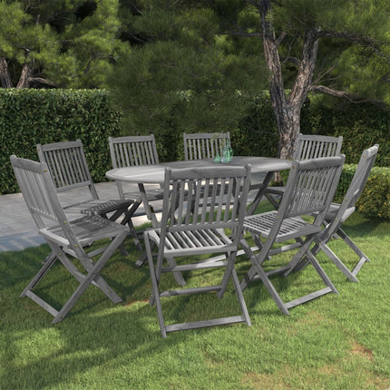 Ensemble À Manger De Jardin 7 Pcs Bois D'acacia Massif Gris
