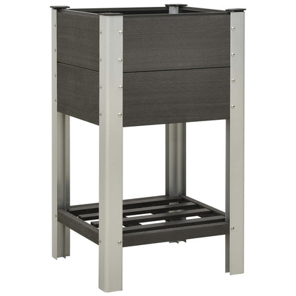 Lit Surélevé De Jardin Avec Étagère Wpc Gris