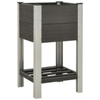 Lit Surélevé De Jardin Avec Étagère Wpc Gris