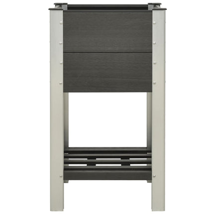 Lit Surélevé De Jardin Avec Étagère Wpc Gris