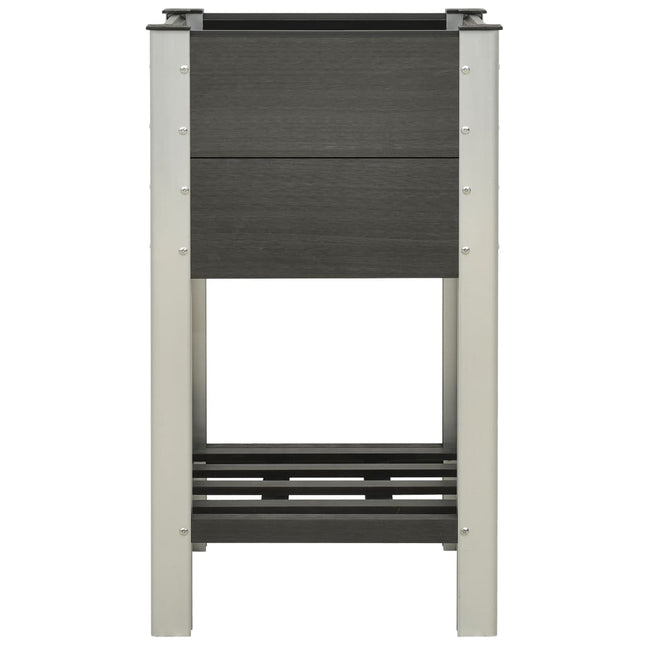 Lit Surélevé De Jardin Avec Étagère Wpc Gris
