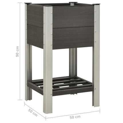 Lit Surélevé De Jardin Avec Étagère Wpc Gris