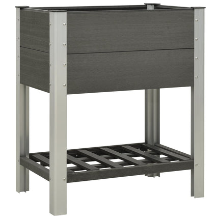 Lit Surélevé De Jardin Avec Étagère Wpc Gris