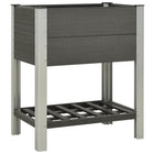 Lit Surélevé De Jardin Avec Étagère Wpc Gris
