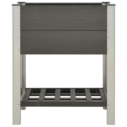 Lit Surélevé De Jardin Avec Étagère Wpc Gris
