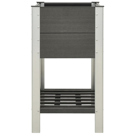 Lit Surélevé De Jardin Avec Étagère Wpc Gris
