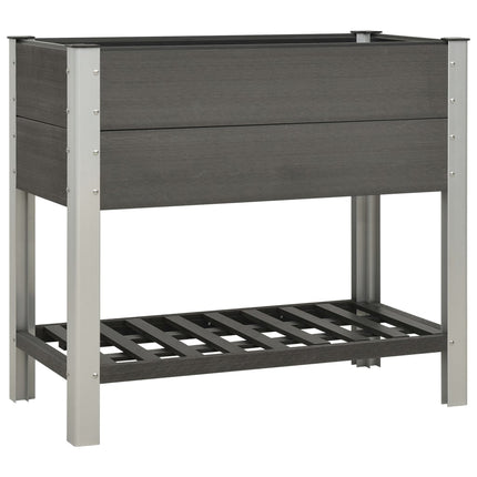 Lit Surélevé De Jardin Avec Étagère Wpc Gris