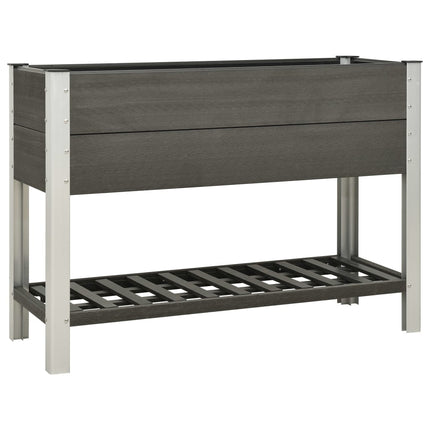 Lit Surélevé De Jardin Avec Étagère Wpc Gris