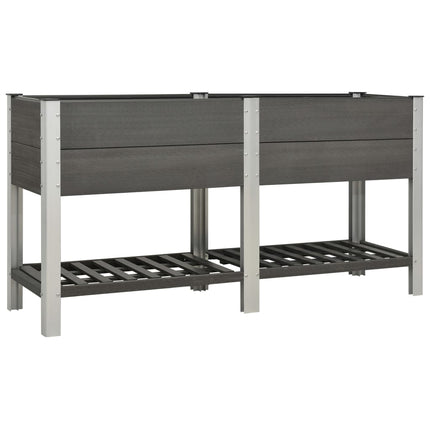 Lit Surélevé De Jardin Avec Étagère Wpc Gris