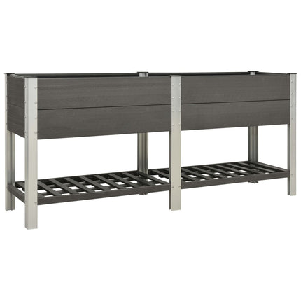Lit Surélevé De Jardin Avec Étagère Wpc Gris