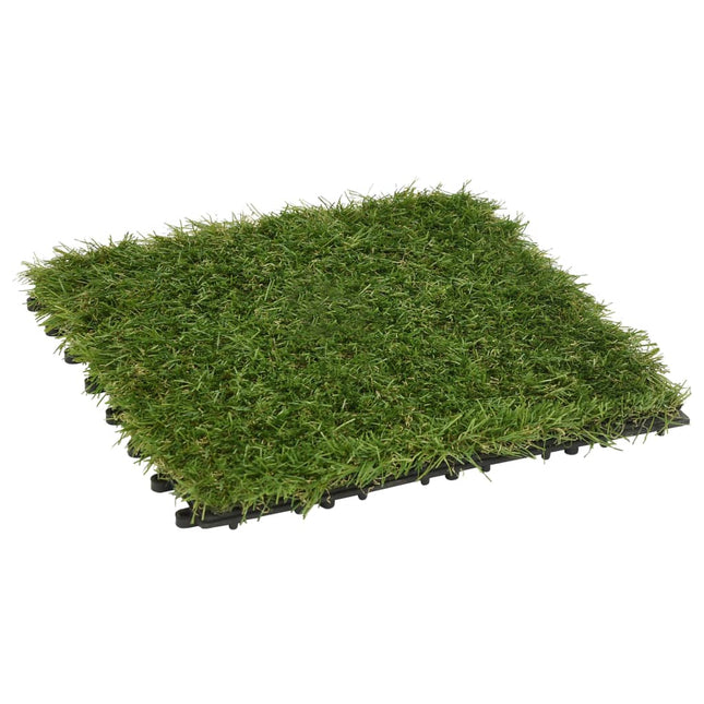 Carreaux De Gazon Artificiel 11 Pcs Vert 30X30 Cm