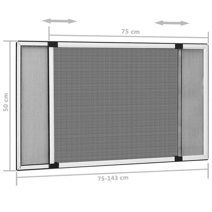 Moustiquaire Extensible Pour Fenêtres (75-143)X50 Cm