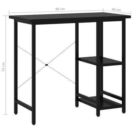 Bureau D'ordinateur 80X40X72 Cm Mdf Et Métal