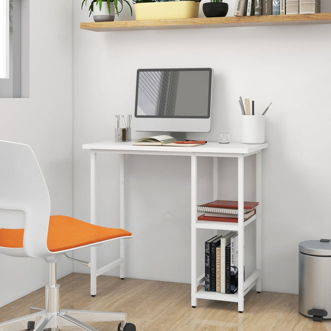 Bureau D'ordinateur 80X40X72 Cm Mdf Et Métal
